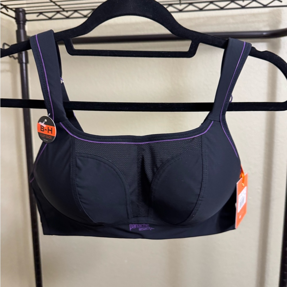 NWT Panache Black Sports Bra 2 in 1